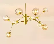 Đèn thả trần phân tử decor 9 bóng mạ xi vàng TN112 - Tặng kèm 9 bóng led 3w