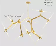 Đèn Chùm Decor Xương Cá 20 Tay  - Tặng kèm 20 bóng led - Có Video