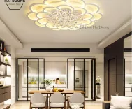 Đèn Thả Trần  4 Vòng Đan Chéo Song Song TBD830 - 3 Chế Độ Ánh Sáng - Tăng Giảm Ánh Sáng - Điều Khiển Từ Xa