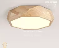 Đèn Ốp Trần Gỗ Đa Giác DGT-5010 - Đường Kính 65cm - 3 Chế Độ Ánh Sáng - Energy Green Lighting - Bảo Hành 12 Tháng