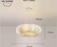 Đèn Chùm Lông Vũ Vòng Tròn 50cm