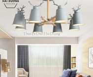 Đèn chùm Decor Vintage Sừng Hươu 8 tay (Các màu) - Đã Bao Gồm 8 Bóng LED - Có Video