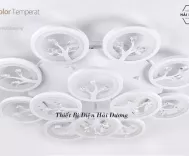 Đèn Ốp Trần Hiện Đại Decor 12 Hoa Pha Lê NT031 - 3 Chế Độ Ánh Sáng - Tăng Giảm Ánh Sáng