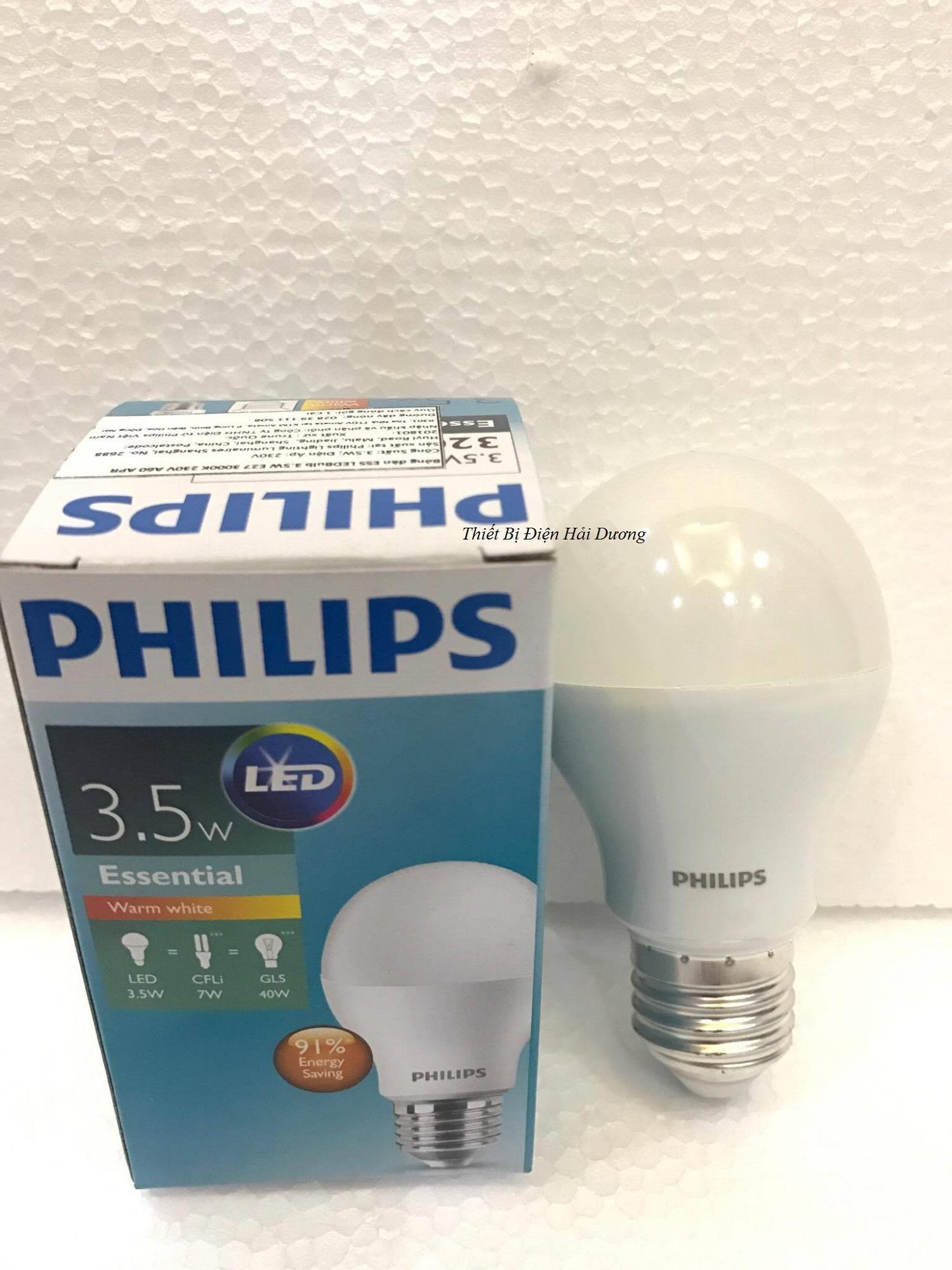 Bóng đèn Philips LED ESS LEDBulb 3,5W đuôi E27 230V P45 ánh sáng (Vàng)