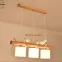n Thả Trần Trang Trí Phong Cách Bắc Âu Vintage 3 chao thân gỗ đế gỗ - TN322 - Tặng kèm 3 bóng led 3 chế độ ánh sáng