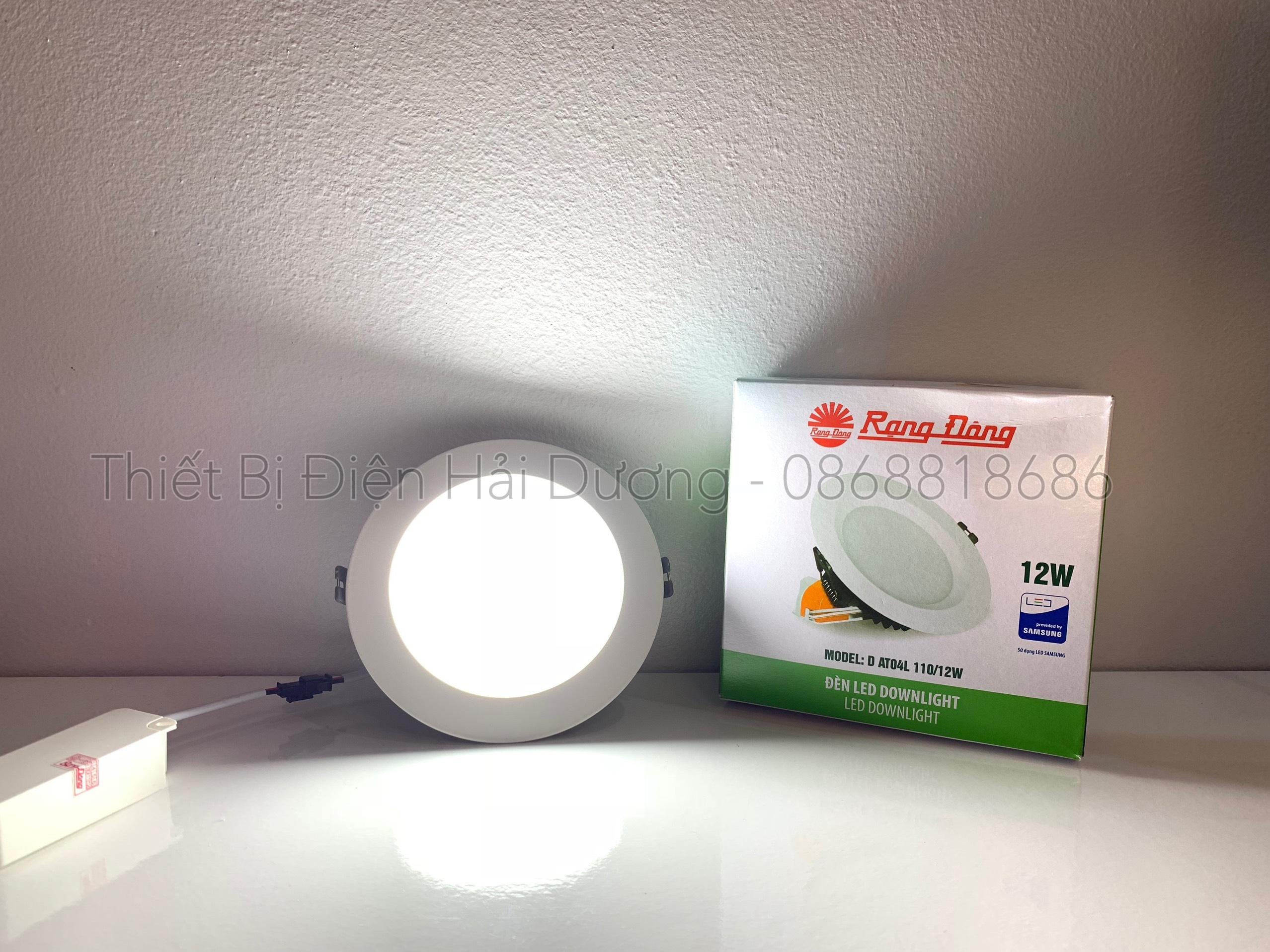 Đèn downlight Rạng Đông led âm trần AT04L 110-12w (Trắng,Vàng)