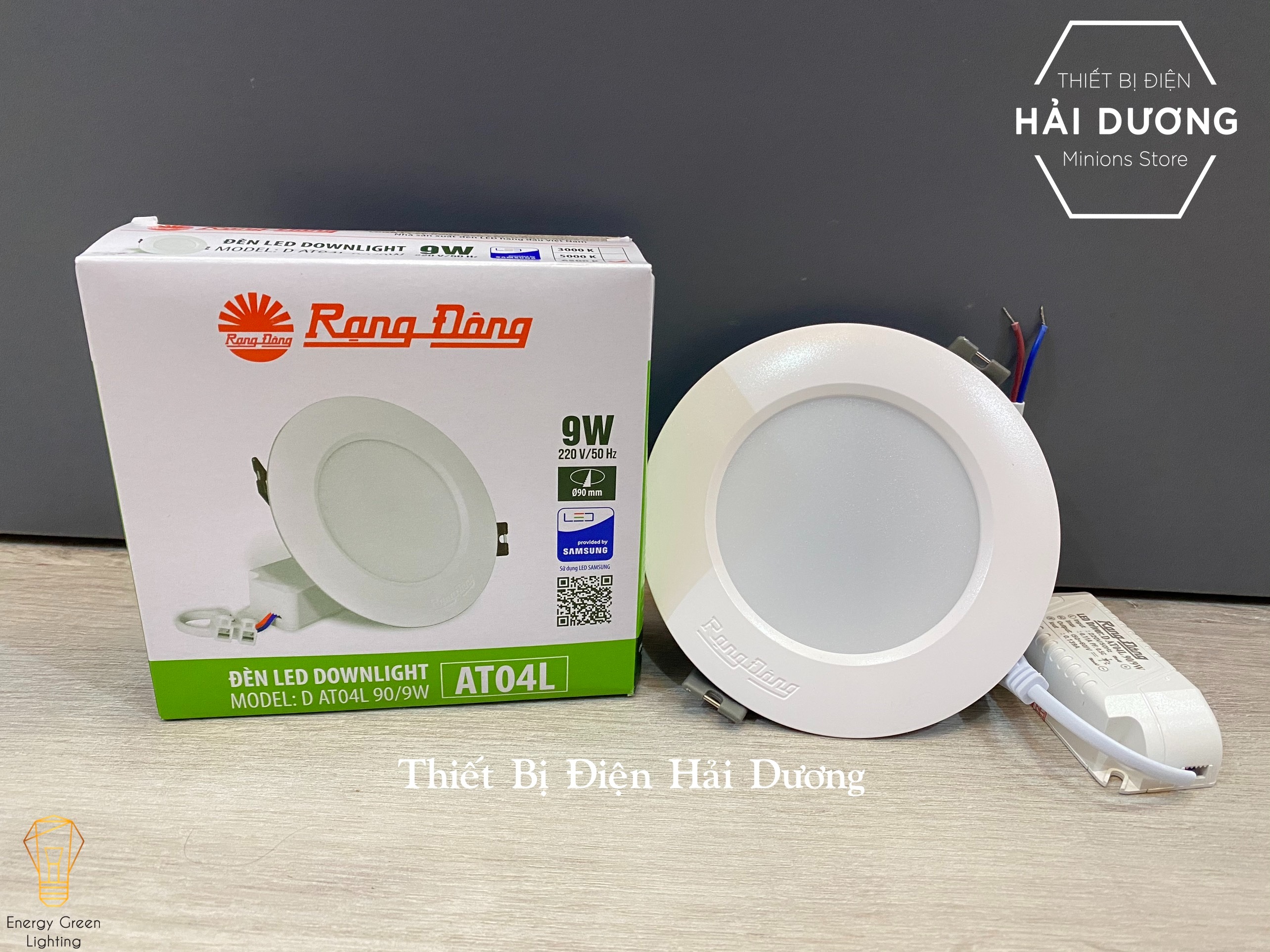 Đèn Downlight Rạng Đông led âm trần D AT04L Khoét Lỗ 110-9W - 90-9wÁnh Sáng Trắng - Vàng