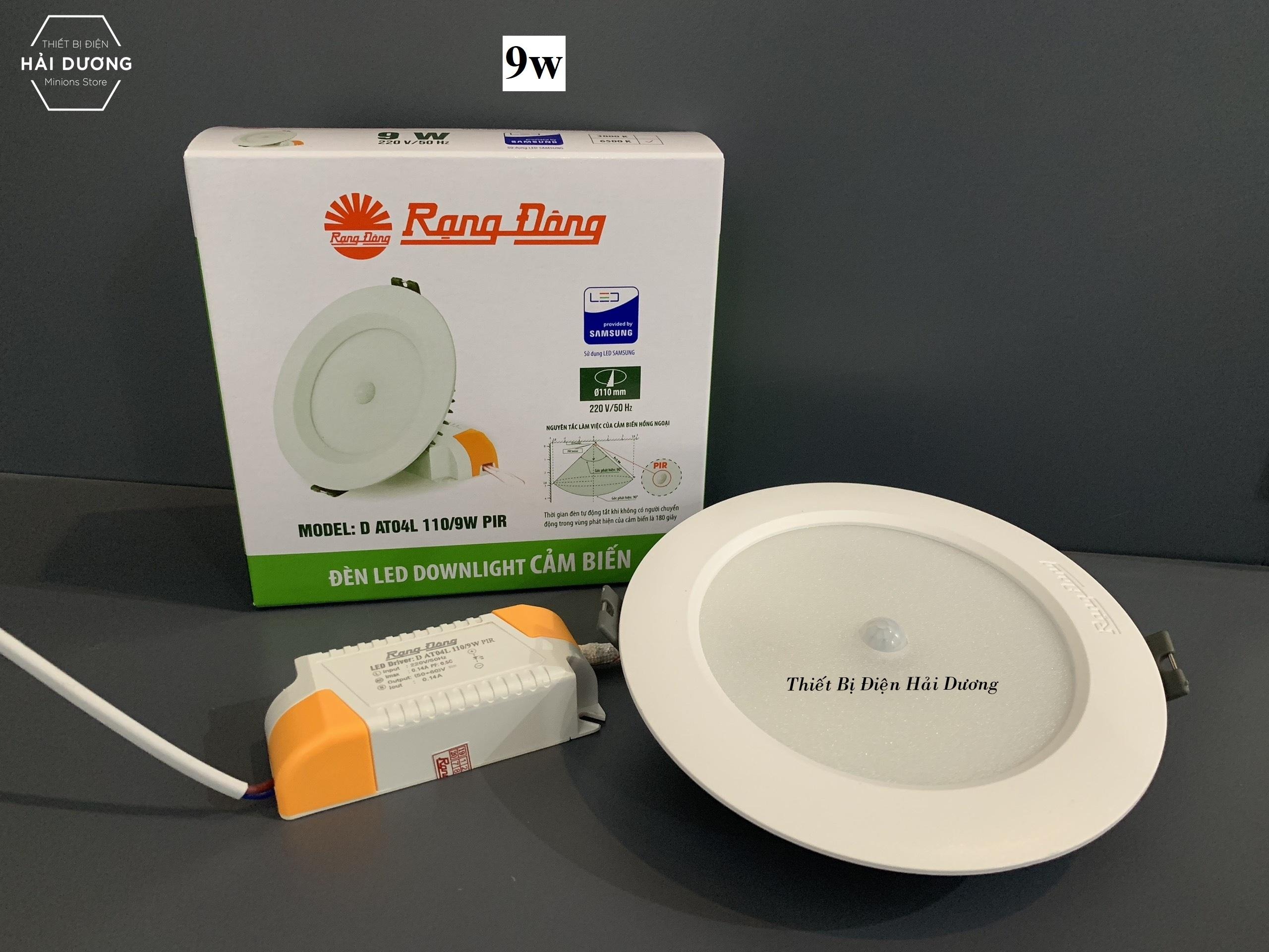 Đèn led downlight âm trần cảm biến 9W Rạng Đông - Bảo hành 2 năm