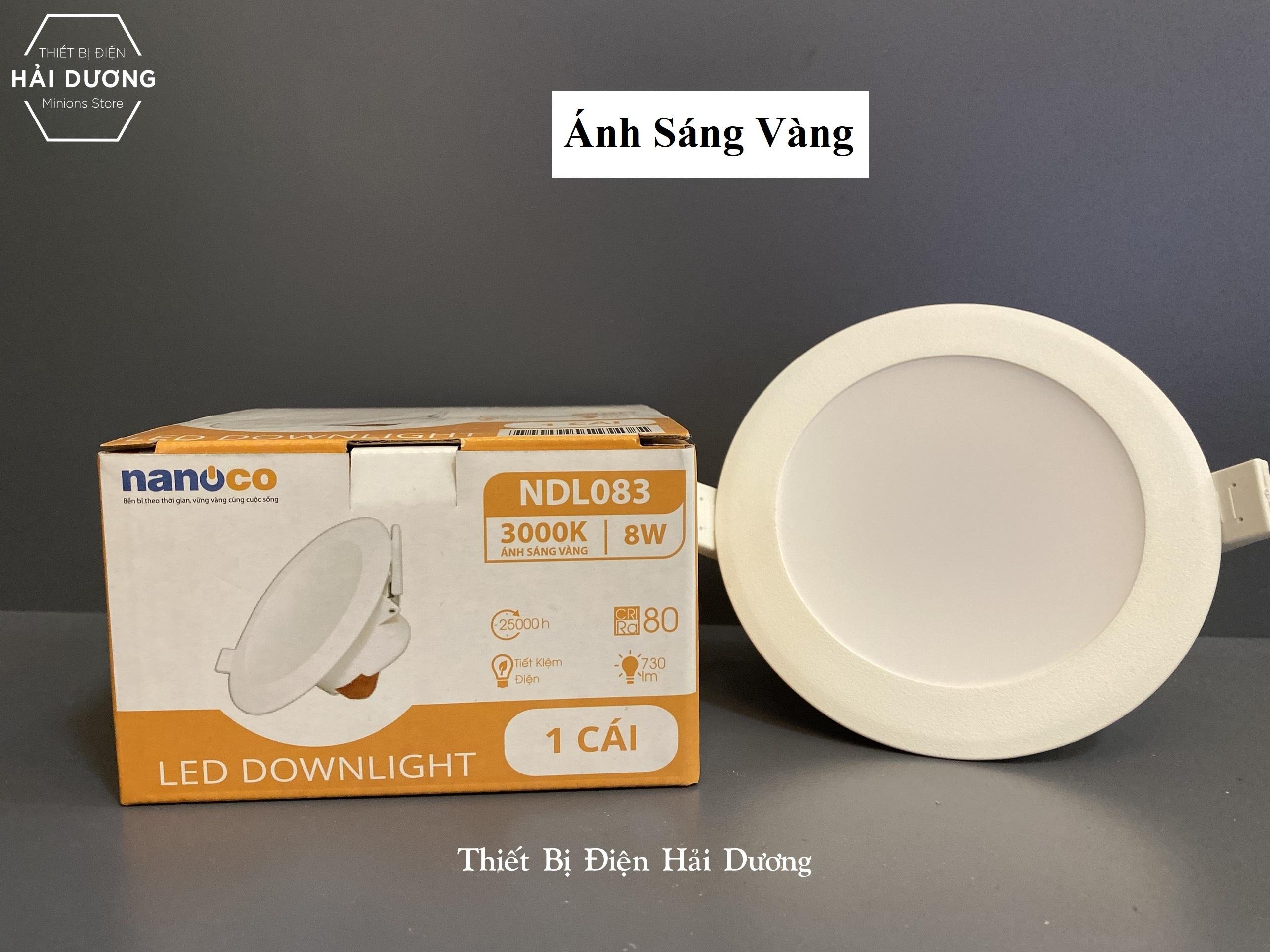 Đèn Led Downlight Âm Trần Nanoco 8w NDL083 , NDL086 Khoét lỗ Ø90mm - Ánh Sáng Trắng , Vàng