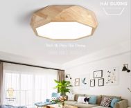 Đèn Ốp Trần Gỗ Đa Giác DGT-5010 - Đường Kính 45cm - 3 Chế Độ Ánh Sáng - Energy Green Lighting