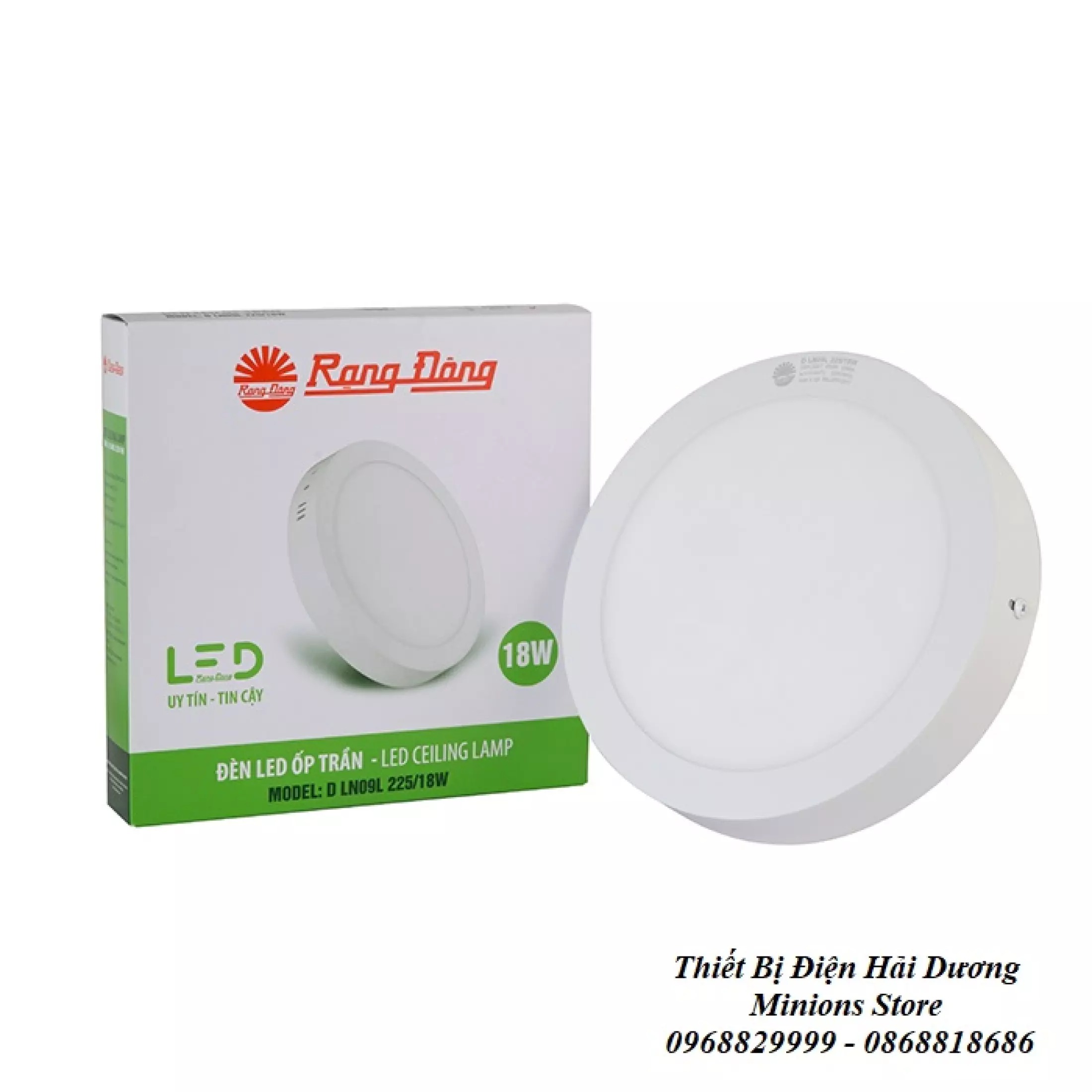 Đèn LED ốp trần Tròn 18w Rạng Đông D LN09L 225-18W