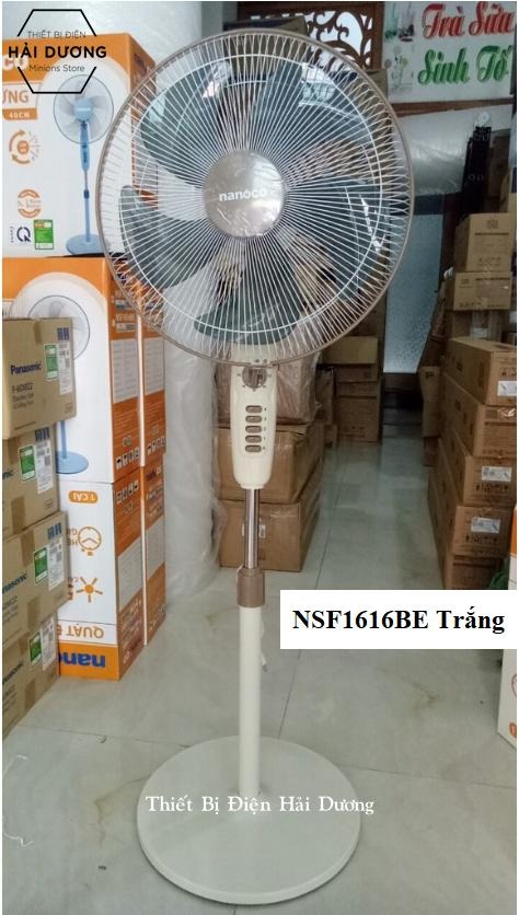 Quạt đứng Nanoco kiểu dáng hiện đại NSF1616BE ( Trắng Ngà ) - NSF1616BL  Xanh Nhạt  - Có Điều Khiển