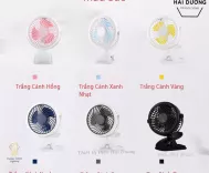 Quạt Kẹp Mini Sạc Tích Điện Đa Năng JD-199B - Chuyên dùng cho xe đẩy em bé - Pin 2200mAh - 6 Màu