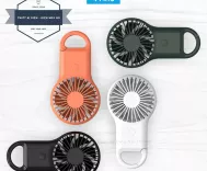 Quạt Mini Cầm Tay Tích Điện X-102 - 5 Cánh Quạt - Móc Treo Tiện Lợi - 3 Tốc Độ Gió Siêu Mát