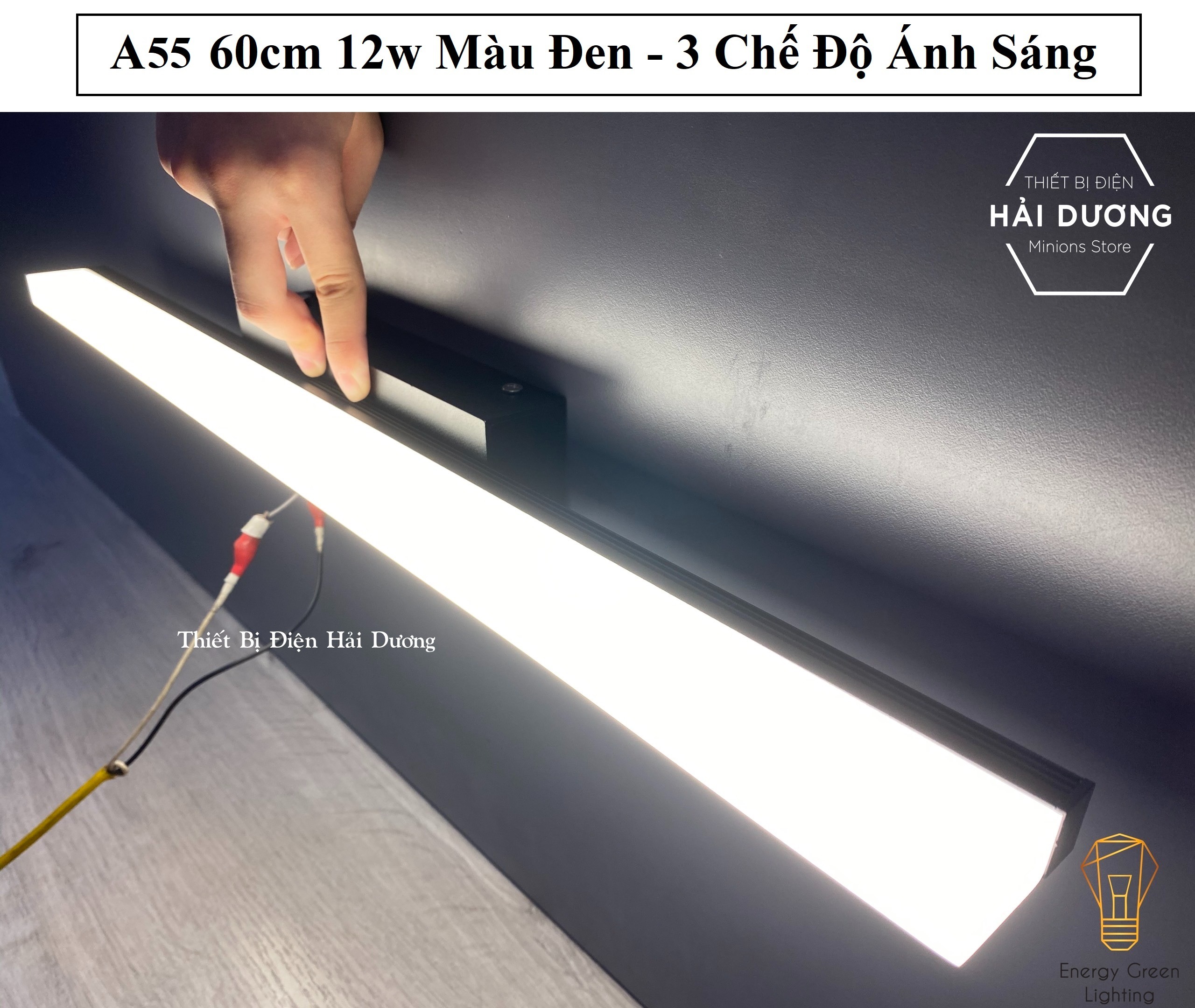 Đèn Soi Tranh- Đèn Rọi Gương Led Model A55 60cm 12w - 3 Chế Độ Ánh Sáng