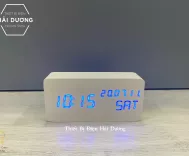 Đồng Hồ Gỗ Led Để Bàn Hình Chữ Nhật DH-92 Hiển Thị Ngày Tháng Nhiệt Độ Cùng Lúc