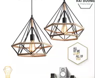 Đèn Thả Decor Kim Cương Quấn Dây Phong Cách Tân Cổ Điển - Đường Kính 25cm