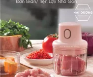 Máy Xay Tỏi , Máy Xay Thức Ăn Đa Năng Tiện Dụng - Pin Sạc Tích Điện - Dung Tích 250ml