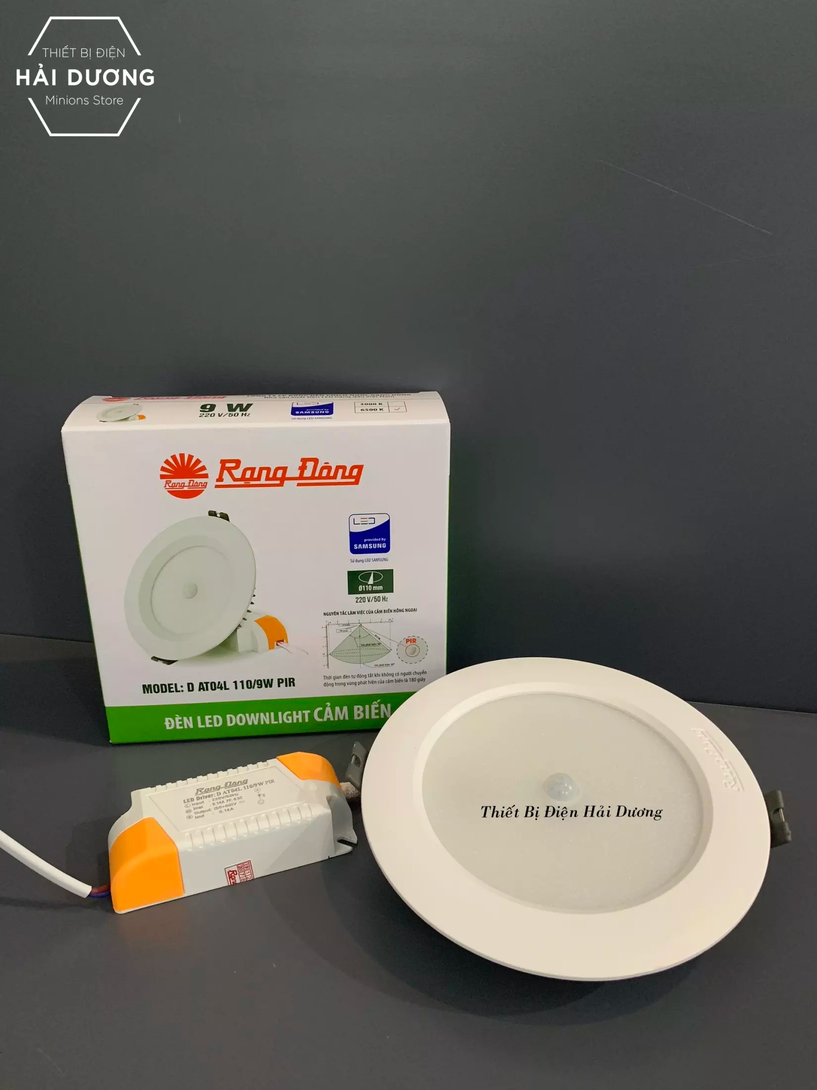 Đèn led downlight âm trần cảm biến 9W Rạng Đông