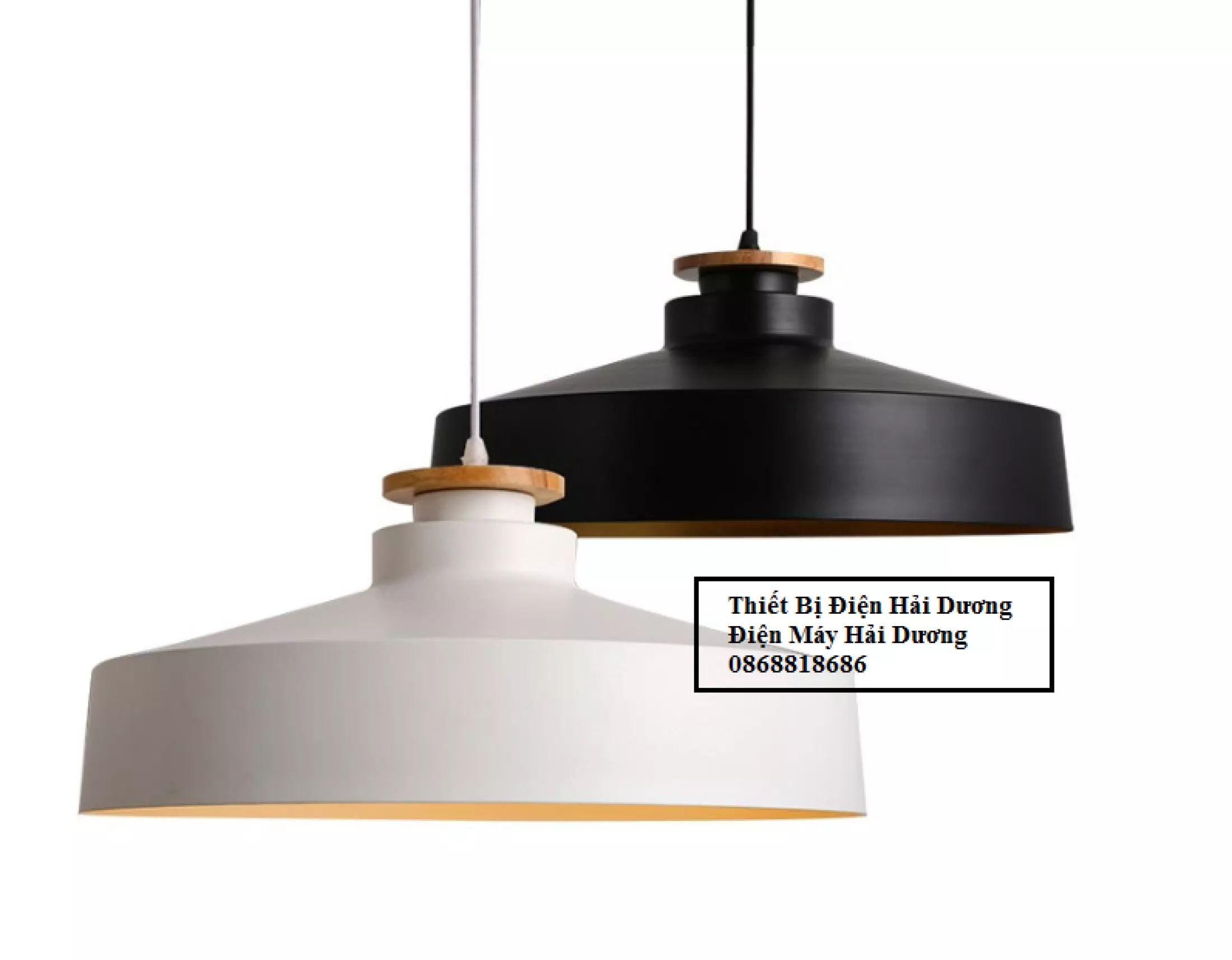 Chao đèn tròn nắp gỗ decor phong cách Bắc Âu TN123 (Trắng,Đen)