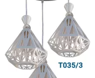 Bộ Đèn thả 3 kim cương khung sắt NB12