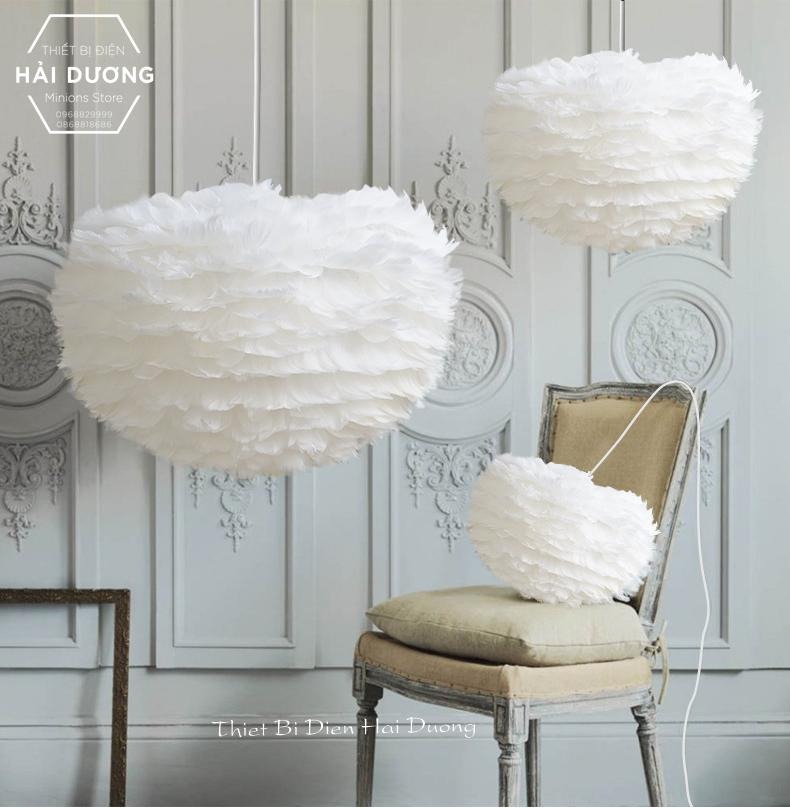 Đèn Chùm Mây lông Vũ Bắc ÂU Decor Lighting TN329 ( Loại Cỡ Nhỏ 30cm) - 3 Chế Độ Ánh Sáng
