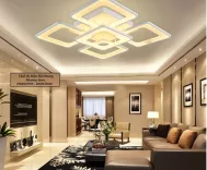 Đèn LED ốp trần Decor hình vuông NT027 - 3 Chế Độ Ánh Sáng - Tăng Giảm Ánh Sáng - Điều Khiển Từ Xa - Điều Khiển Bằng Điện Thoại