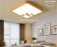 Đèn LED Ốp Trần Gỗ Kiểu DángVuông , Tròn Trang Trí Hình Chú Chim OT-98307 - Đường Kính 40cm