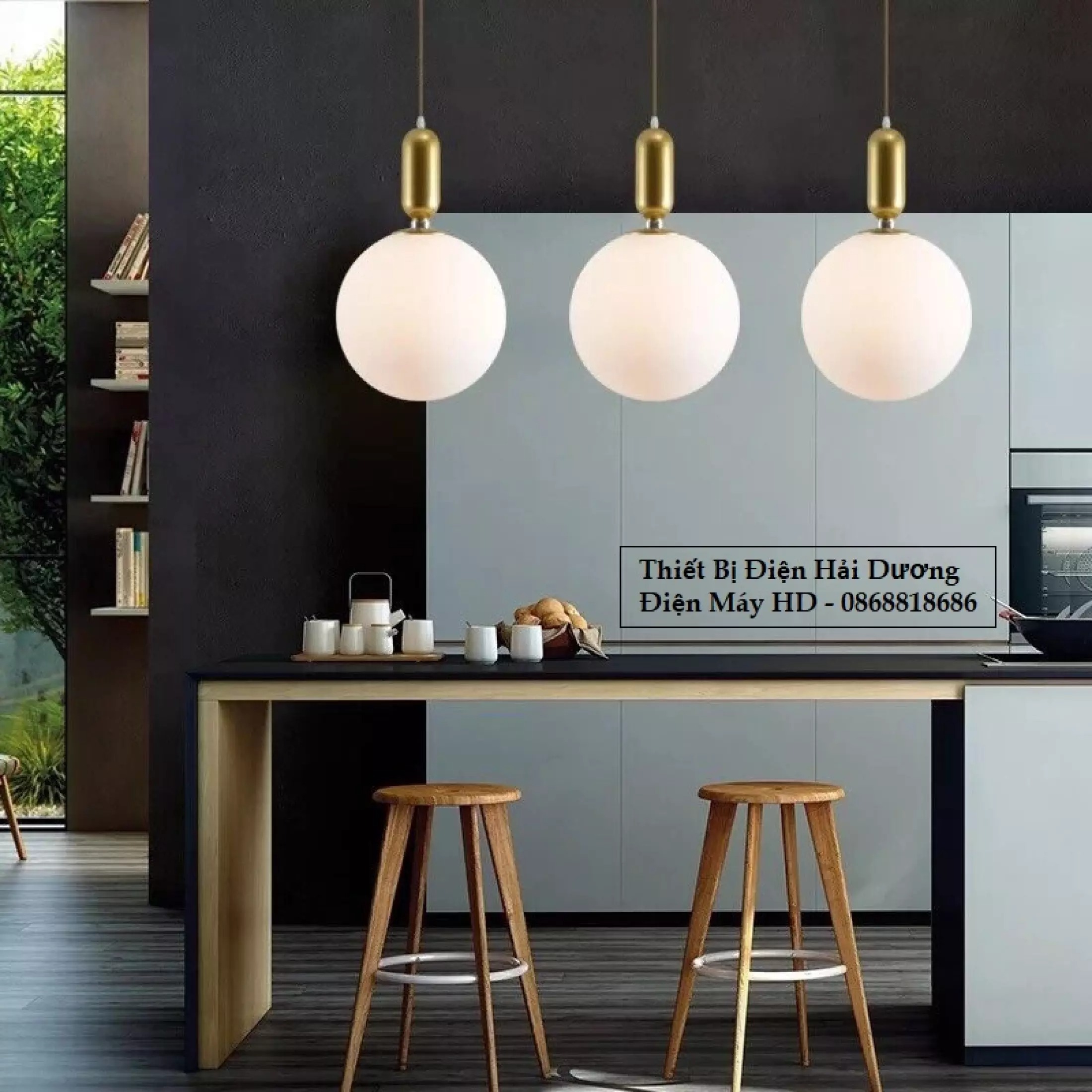 Đèn thả đơn mặt trăng đui vàng TN330