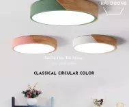 Đèn LED Ốp Trần Viền Gỗ OT-80112 - 4 Màu - 40cm Phong Cách Hiện Đại - 3 Chế Độ Ánh Sáng - Energy Green Lighting