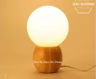 Đèn Bàn Trang Trí Phòng Ngủ Đọc Sách DB-21174 Thân Gỗ Phong Cách Bắc Âu Cao cấp - Tặng kèm Bóng LED