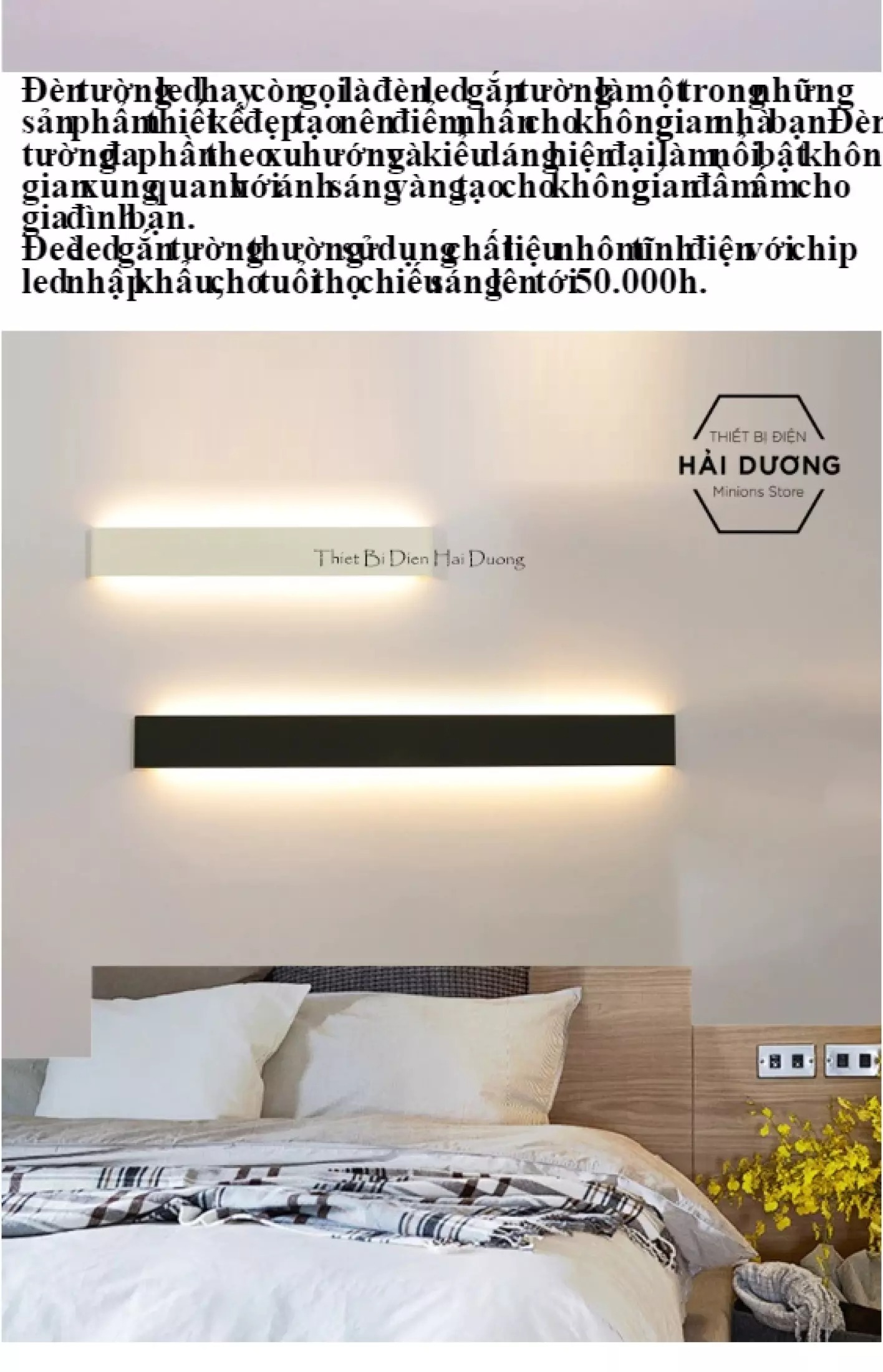 Đèn hắt tường mỏng 2 đầu kiểu dáng hiện đại size 91cm - 32w - TN185