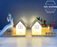 Đèn Tường Kệ Gỗ Hình Ngôi Nhà Chao Thủy Tinh Hiện Đại DT-2719 - Trang Trí Căn Phòng - Energy Green Lighting - Đã Bao Gồm Bóng LED 3W - Có Video thực tế