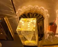 Đèn Led Thủy Tinh Gắn Tường 2 Đầu Kiểu Dáng Hiện Đại Hình Kim Cương 87591 ( Ánh Sáng Vàng )