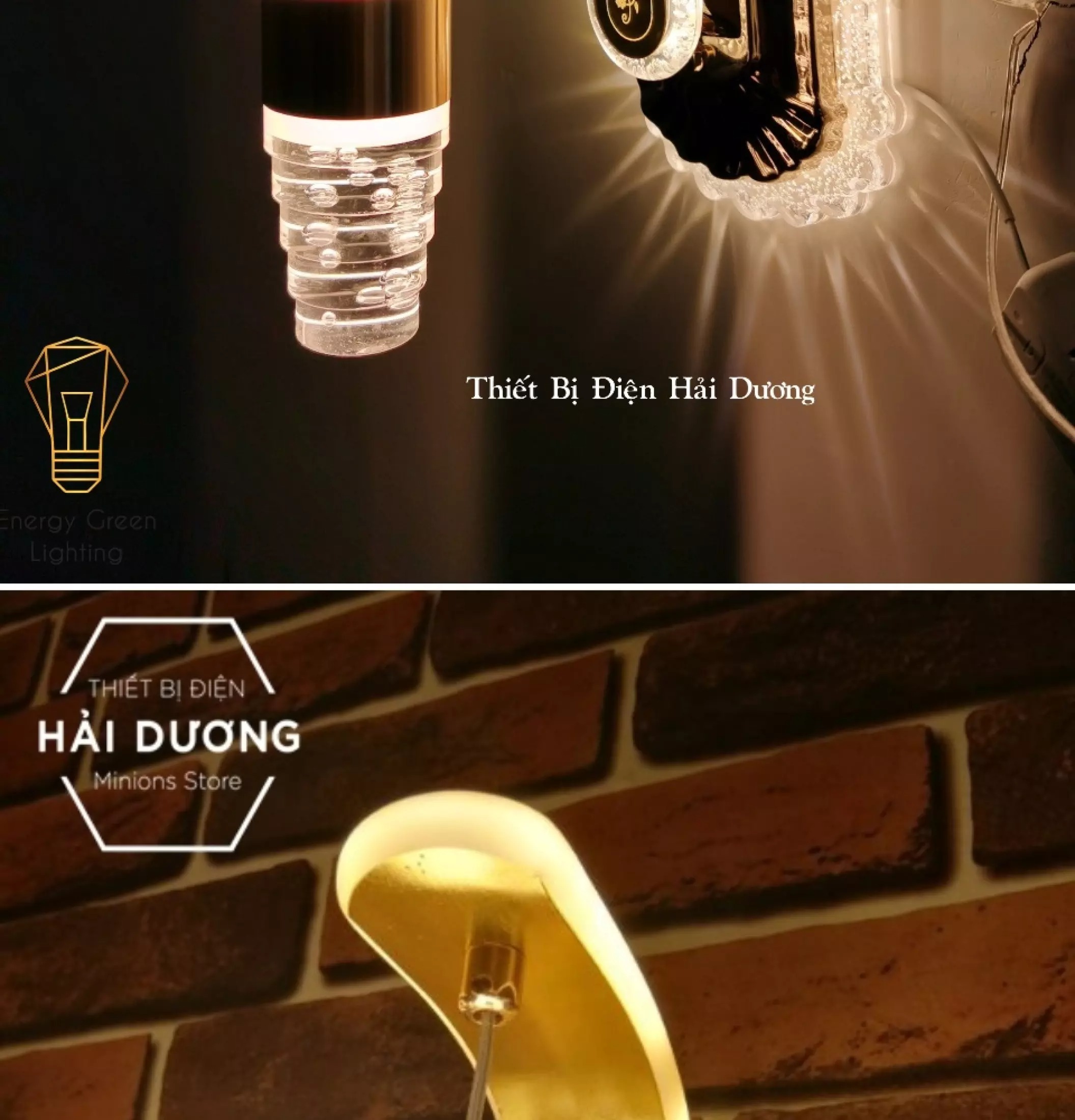 Đèn Led Treo Tường Hiện Đại Thả Thuỷ Tinh 24w Phong Cách Bắc Âu Vintage ( Ánh sáng vàng)