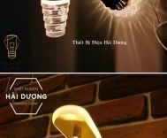 Đèn Led Treo Tường Hiện Đại Thả Thuỷ Tinh 24w Phong Cách Bắc Âu Vintage ( Ánh sáng vàng)