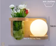 Đèn Tường Kệ Gỗ Chao Thủy Tinh Hiện Đại DT-2714 - Trang Trí Căn Phòng  - Đã bao gồm bóng led 3w