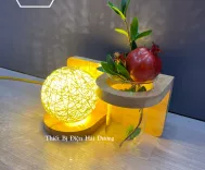Đèn Tường Kệ Gỗ Chao Hình Cầu Mây Hiện Đại DT-2814 - Đã Bao Gồm Bóng LED 3W