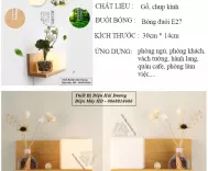 Đèn tường phòng ngủ kệ gỗ hiện đại decor bắc âu TN150 - Bảo hành 1 năm -