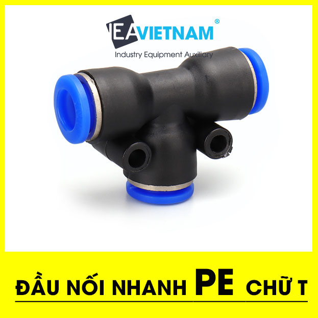 Đầu nối nhanh chia 3 PE chữ T PE4 PE6 PE8 PE10 PE12 PE16