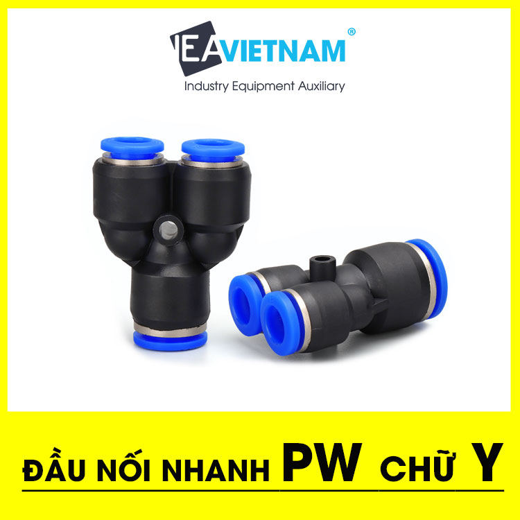 Đầu nối nhanh chia 3 chuyển đổi PW chữ Y PW6-4 PW8-6 PW10-8 PW12-10