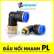 Đầu nối nhanh góc PL 4 6 8 10 12 14 16 ren ngoài