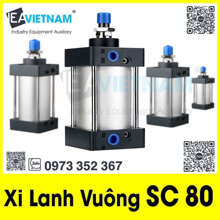 Xi lanh khí nén SC 80 X 25 50 75 100 125 150 175 200 250 300 350 400 450 500 600 700 800 900 1000