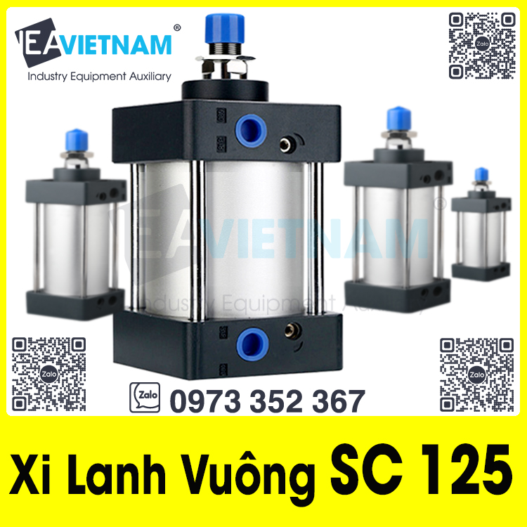 Xi lanh khí nén SC 125 x 25 50 75 100 125 150 175 200 250 300 350 400 450 500 600 700 800 900 1000