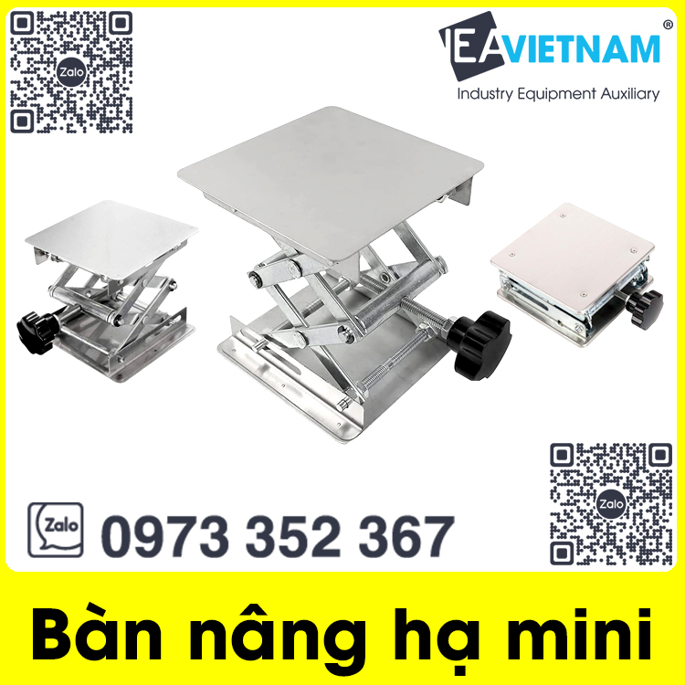 Bàn nâng hạ mini, Bàn nâng phôi cho máy laser , Bàn nâng chiều cao cho phòng thí nghiệm 100x100 mm 150x150 mm 200x200 mm