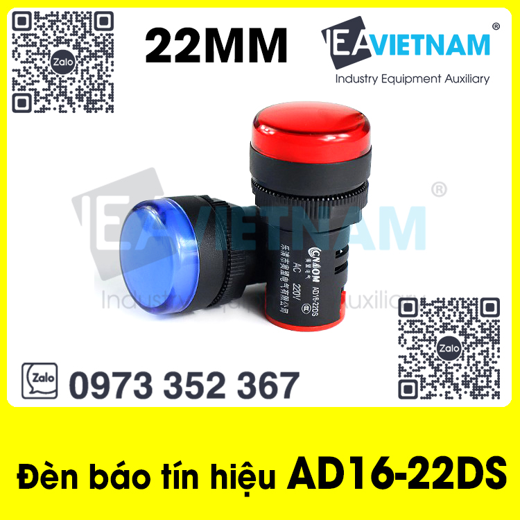Đèn báo tín hiệu phi 22 AD16-22DS 220V 24V / Đèn báo pha phi 22mm