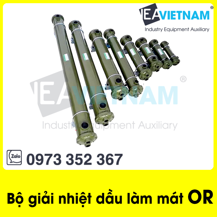 Bộ làm mát giải nhiệt dầu thủy lực bằng nước dạng ống OR 60 100 150 250 300 350 600 800 / Bộ giải nhiệt dầu thủy lực OR