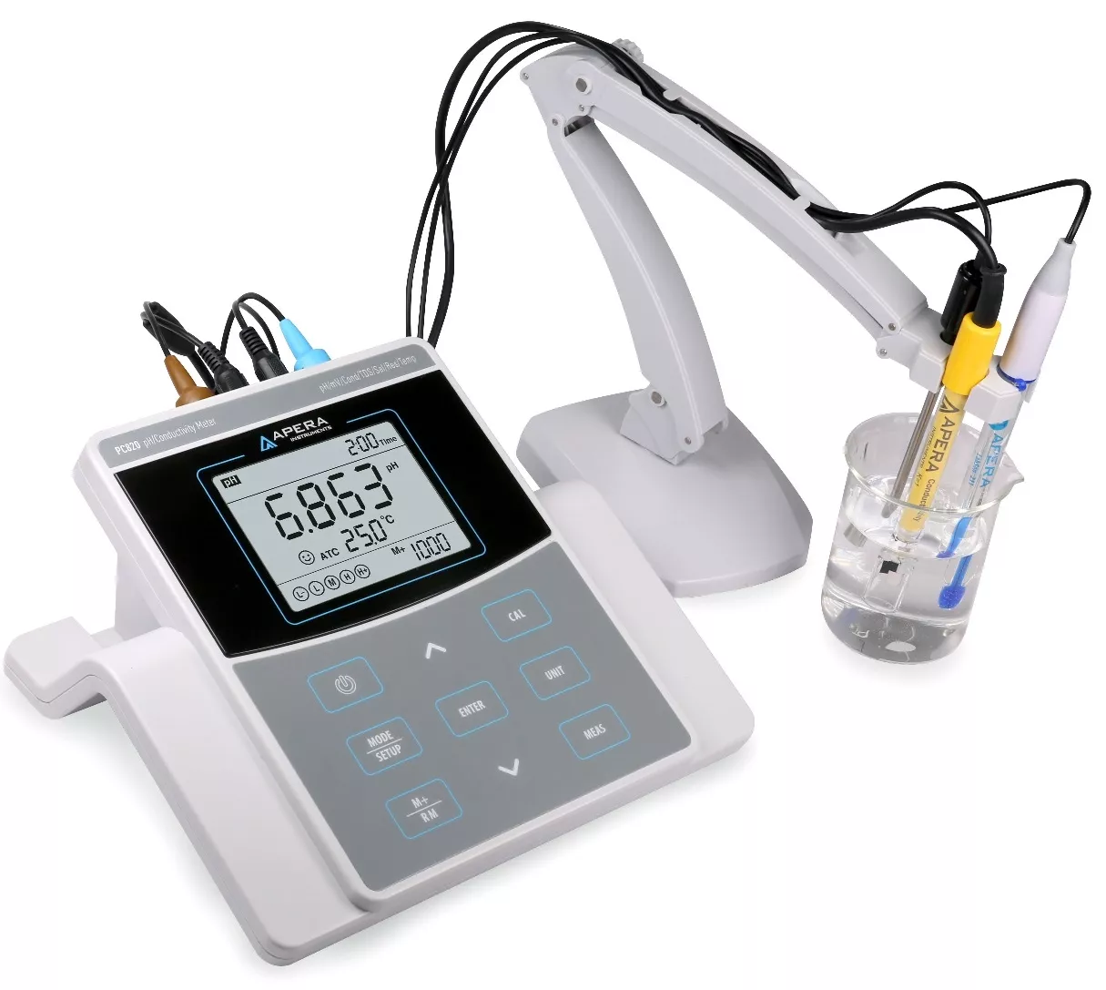 Máy đo pH/mV/độ dẫn/TDS/Độ mặn/Trở kháng/Nhiệt độ để bàn (GLP) APERA