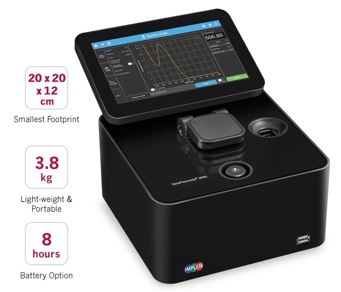 Máy quang phổ đo nồng độ DNA/RNA (NanoPhotometer) NP80 IMPLEN