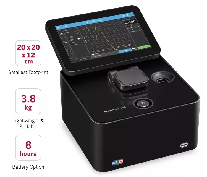 Máy quang phổ đo nồng độ DNA/RNA (NanoPhotometer) NP80 IMPLEN